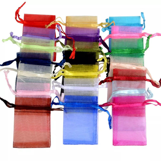 Multicolor Organza Gift Bags - Drawstring Pouches for Wedding, Christmas, and Jewelry Packing