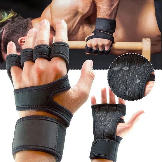 Hand Wrist Palm Protector Gloves - Non-Slip Half Finger Gloves for Men and Women in Fitness, Sports, Cycling, and Gymnastics