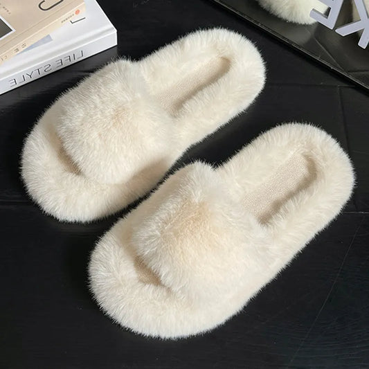 Winter Fluffy Slippers for Women - Cozy Fur Home Slippers, Soft and Stylish