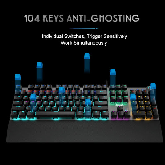 AULA F2088 Mechanical Gaming Keyboard - Customizable, Backlit, and Ergonomic